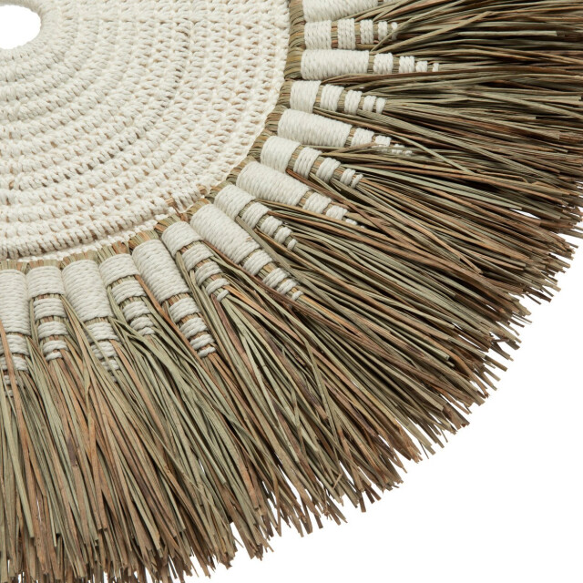 Bazar Bizar The raffia macramé wall deco white natural JABR053WN large