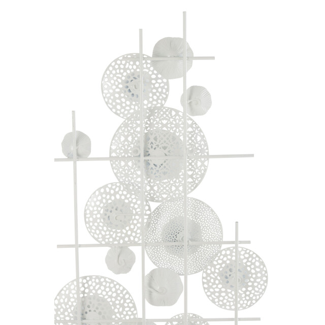 J-Line Wall deco flowers metal white 23781 large