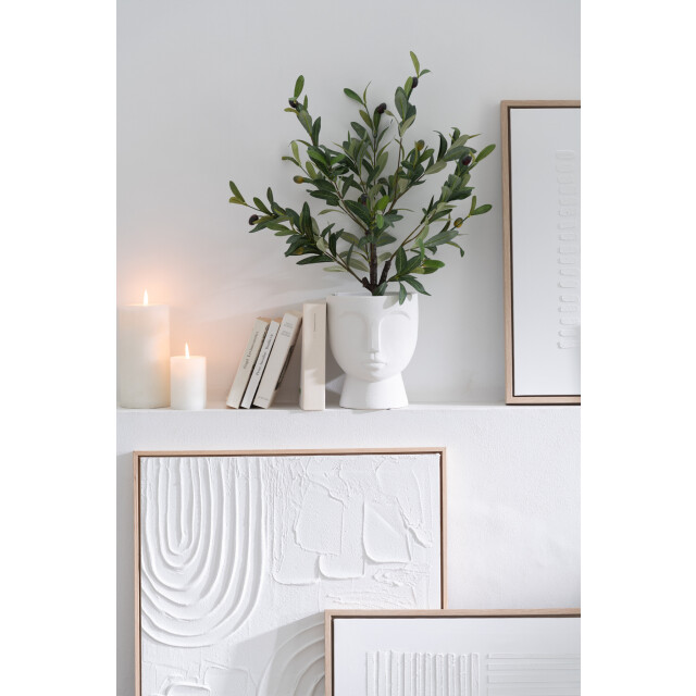 J-Line Painting elise canvas white assortment of 2 42718 large