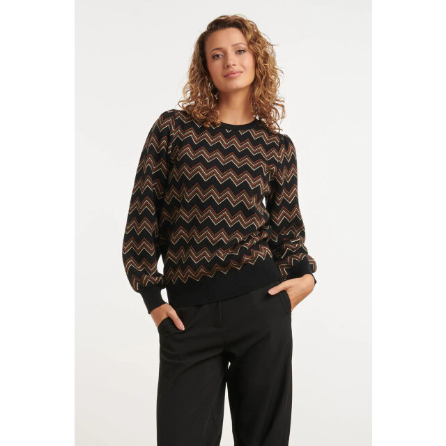 Smashed Lemon 24901 multicolour zigzagprint gebreide top | 24901-999-775 large