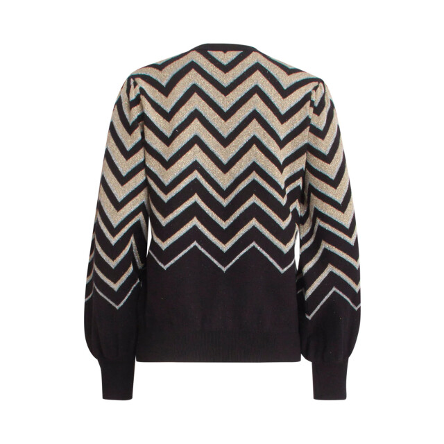 Smashed Lemon 24903 -te gebreide zigzagprint top | 24903-009-XS large