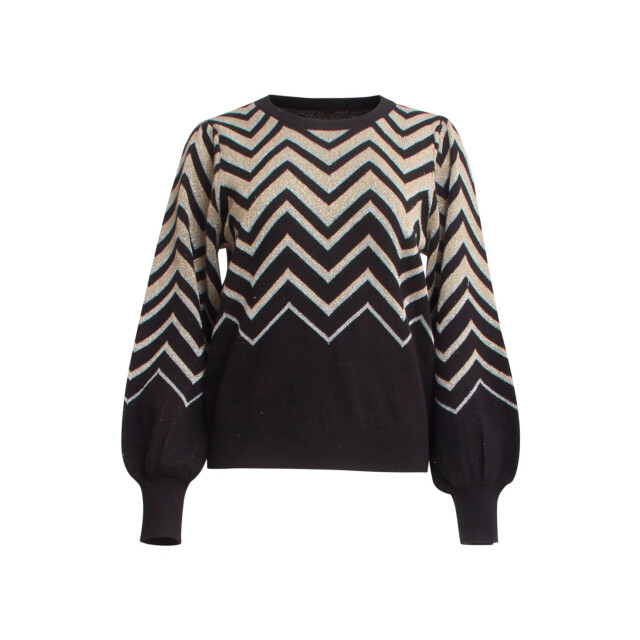 Smashed Lemon 24903 -te gebreide zigzagprint top | 24903-009-XS large