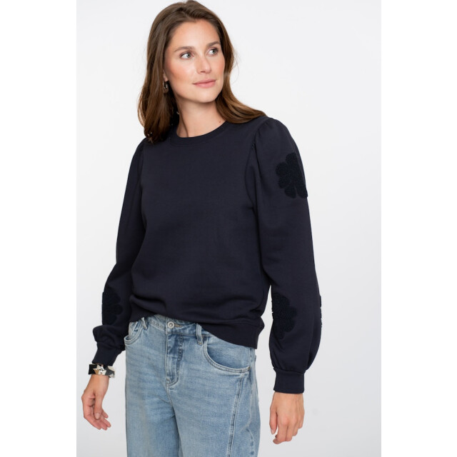 Geisha sweater big flowers 52582-21 675 navy 06721.290.0010 large