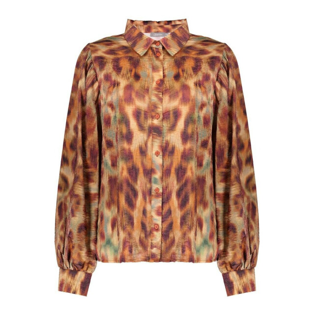 Geisha blouse print 53656-20 775 brown/orange 06615.820.0106 large