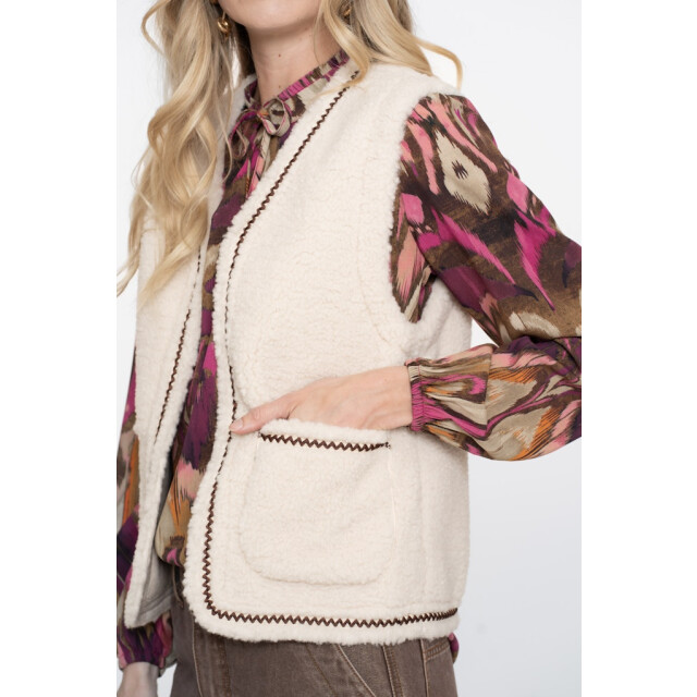 Geisha gilet teddy embroidery 55541-19 10 off-white/tap 06226.112.0011 large