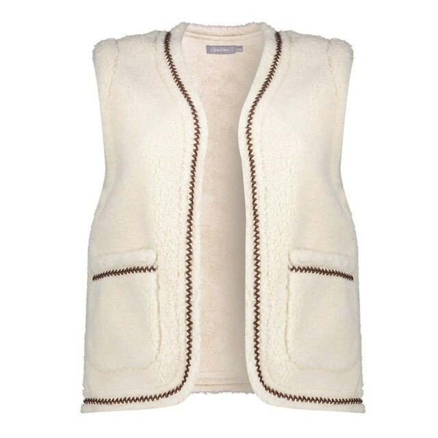 Geisha gilet teddy embroidery 55541-19 10 off-white/tap 06226.112.0011 large