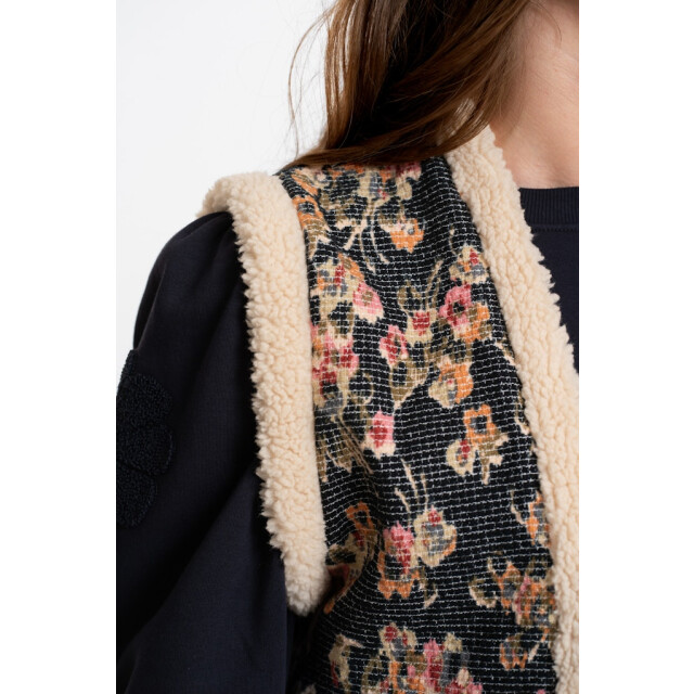 Geisha gilet print 55717-20 999 black/olive/pink 06226.990.0032 large
