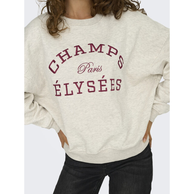Jacqueline de Yong mesa l/s o-neck emb sweat jrs no 15370526 oatmeal 06721.940.0035 large