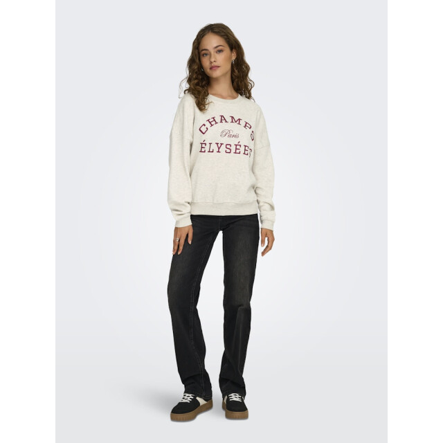 Jacqueline de Yong mesa l/s o-neck emb sweat jrs no 15370526 oatmeal 06721.940.0035 large