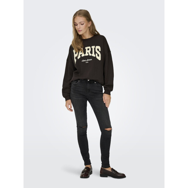 Jacqueline de Yong mesa l/s o-neck emb sweat jrs no 15370526 ganache 06721.840.0012 large