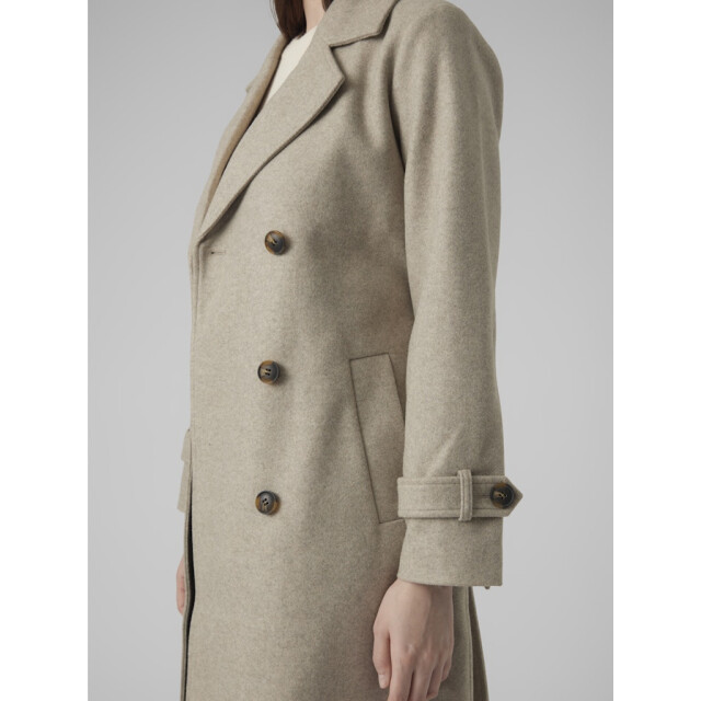 Vero Moda vmfortunevega long trenchcoat ga no 10289870 silver mink 06111.820.0112 large
