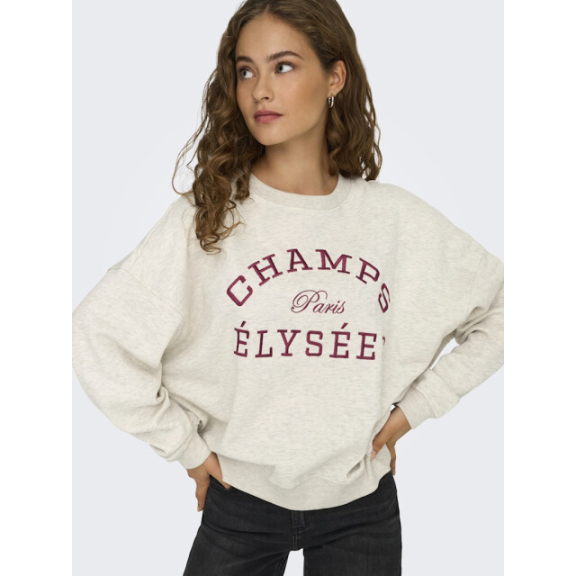 Jacqueline de Yong mesa l/s o-neck emb sweat jrs no 15370526 oatmeal 06721.940.0035 large