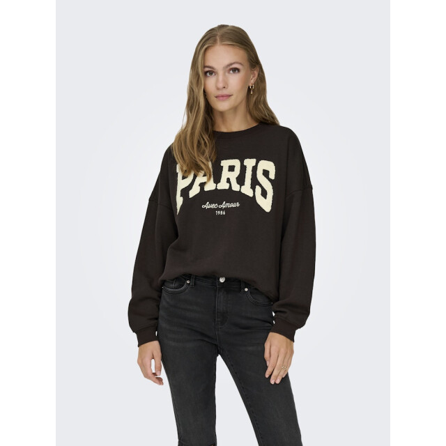 Jacqueline de Yong mesa l/s o-neck emb sweat jrs no 15370526 ganache 06721.840.0012 large