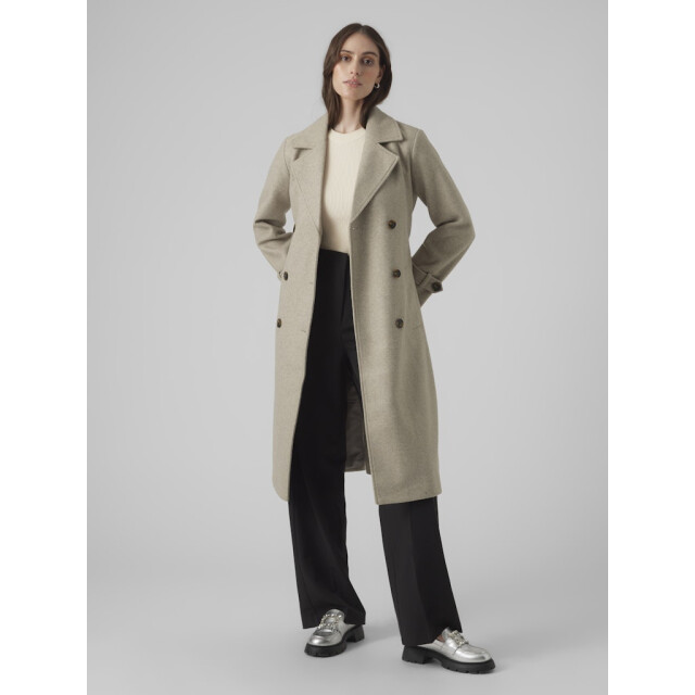 Vero Moda vmfortunevega long trenchcoat ga no 10289870 silver mink 06111.820.0112 large
