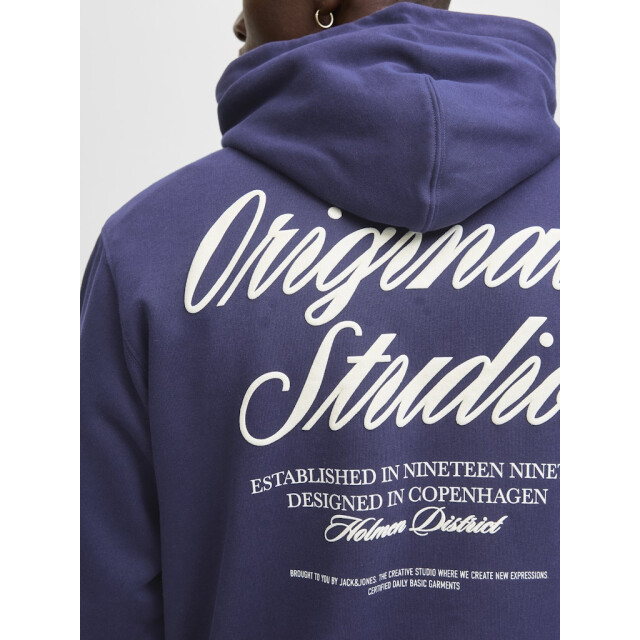 Jack & Jones jornorrebro typo back sweat hood sn 12283054 ocean cavern 05734.240.0022 large