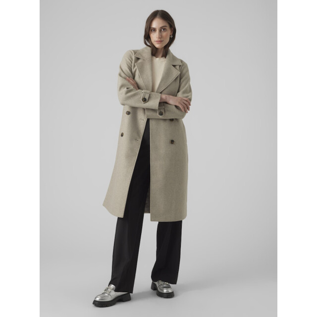 Vero Moda vmfortunevega long trenchcoat ga no 10289870 silver mink 06111.820.0112 large