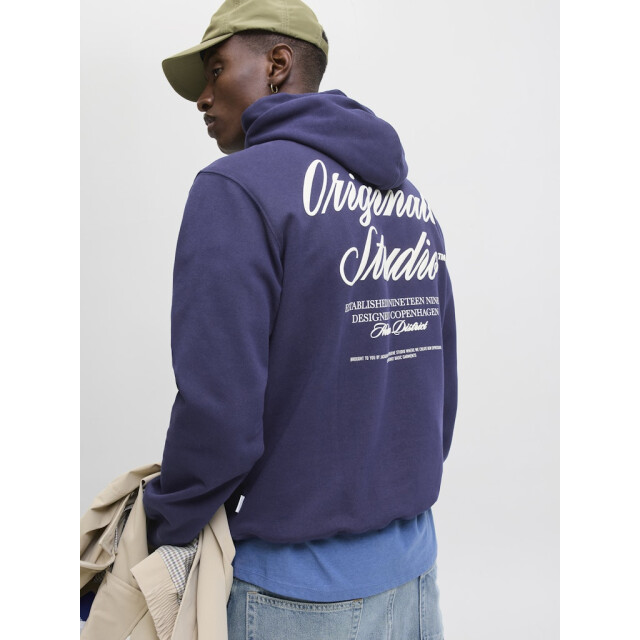 Jack & Jones jornorrebro typo back sweat hood sn 12283054 ocean cavern 05734.240.0022 large
