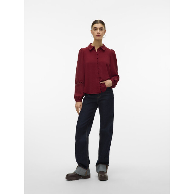 Vero Moda vmalva lace ls shirt wvn ga boo 10331609 syrah 06615.680.0027 large