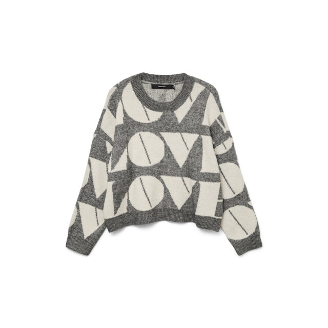 Vero Moda vmlove ls o-neck pullover boo 10331432 medium grey 06712.940.0096 large
