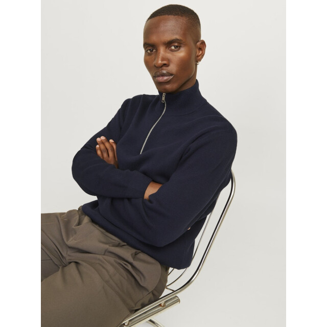 Jack & Jones jprblamilano stitch knit half zip s 12259664 night sky 05711.290.0010 large