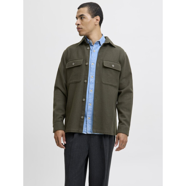 Jack & Jones jprrayle melange solid l/s overshir 12286840 peat 05633.369.0123 large