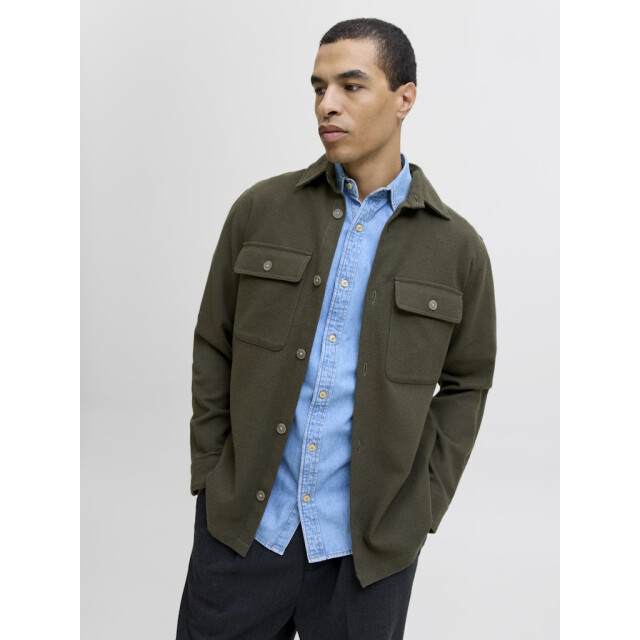 Jack & Jones jprrayle melange solid l/s overshir 12286840 peat 05633.369.0123 large
