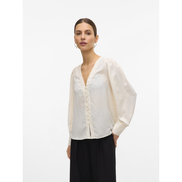 Vero Moda vmfasana l/s v-neck shirt wvn btq g 10333598 birch 06615.198.0111 large