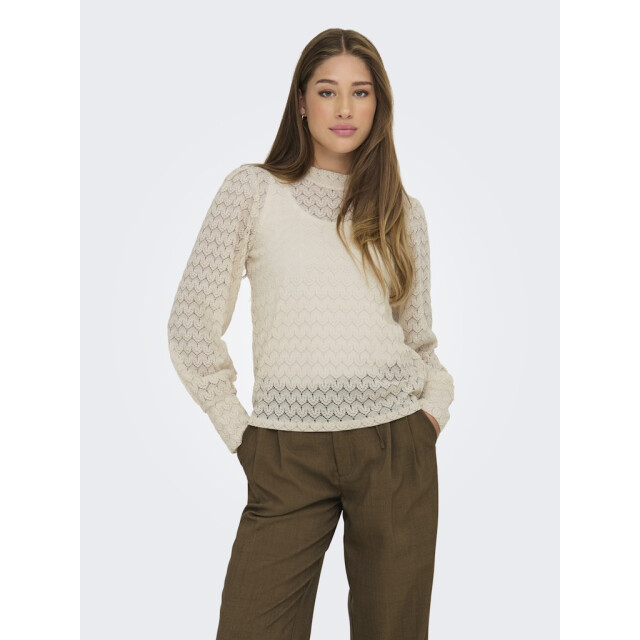 Jacqueline de Yong avery l/s lace top jrs noos 15268408 sandshell 06012.820.0011 large