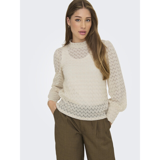 Jacqueline de Yong avery l/s lace top jrs noos 15268408 sandshell 06012.820.0011 large