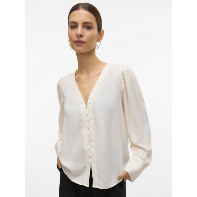Vero Moda vmfasana l/s v-neck shirt wvn btq g 10333598 birch 06615.198.0111 large