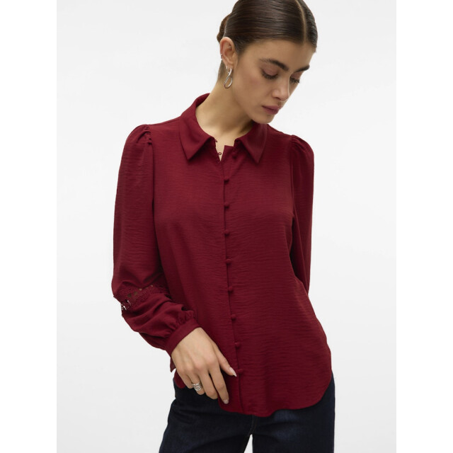 Vero Moda vmalva lace ls shirt wvn ga boo 10331609 syrah 06615.680.0027 large
