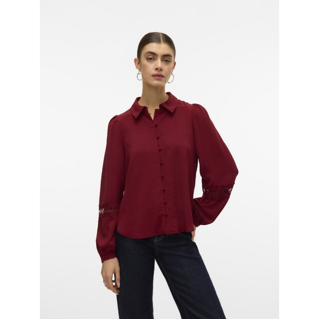 Vero Moda vmalva lace ls shirt wvn ga boo 10331609 syrah 06615.680.0027 large