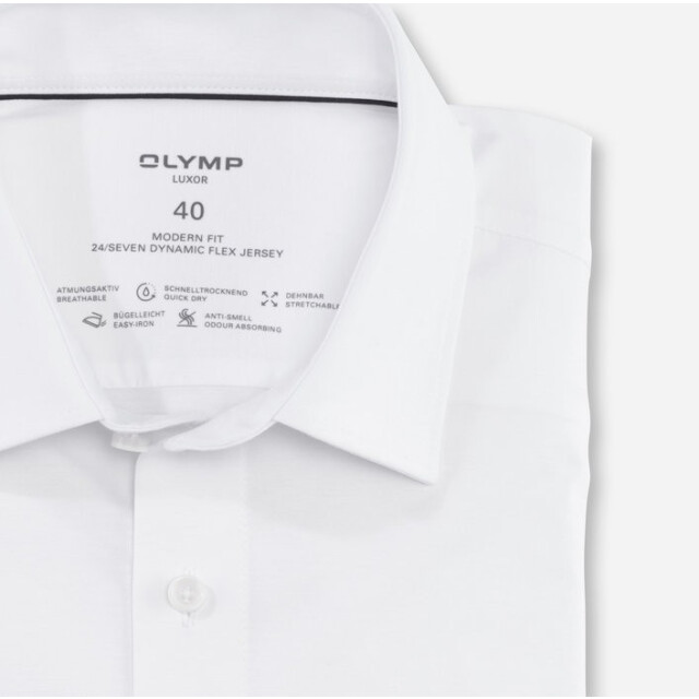Olymp 120264 00 white heren overhemd luxor 24/seven modern fit 00 White/120264 large