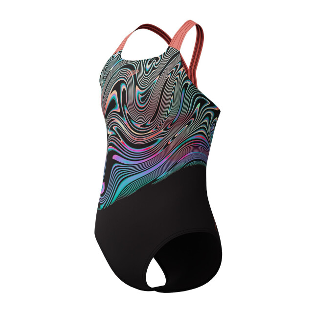 Speedo eco+ print placem powerb bla/red wedstrijd badpak meisjes - 069868_995-128 large