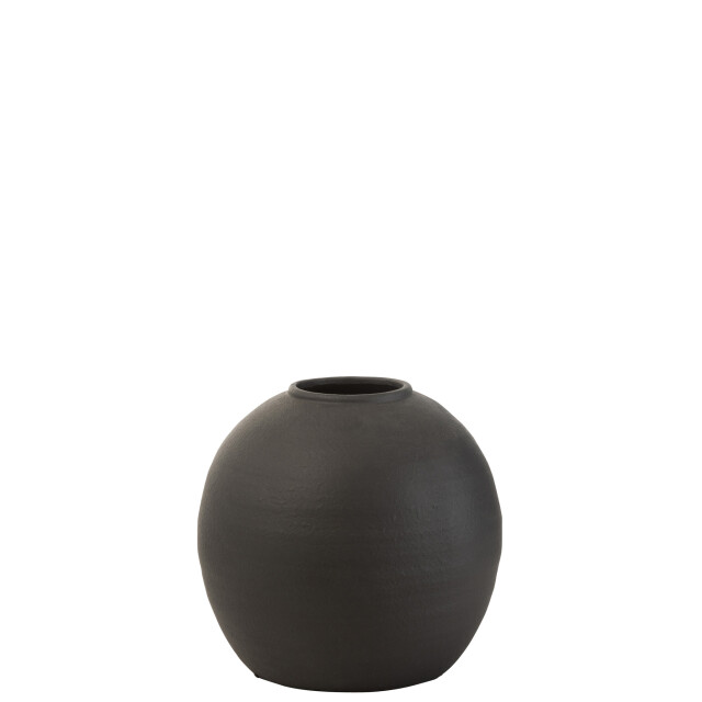 J-Line Vase round cement black 15324 large