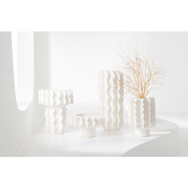 J-Line Vase helix round ceramic white medium 58559 large