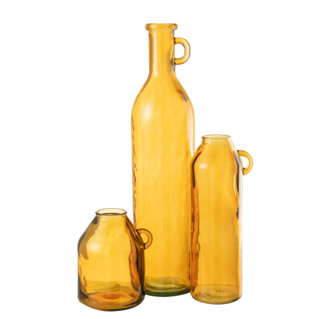 J-Line Vase bottle cylinder ochre 32789 large