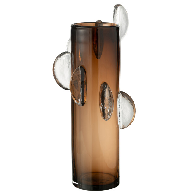 J-Line Vase steggy glass brown large 54527 large
