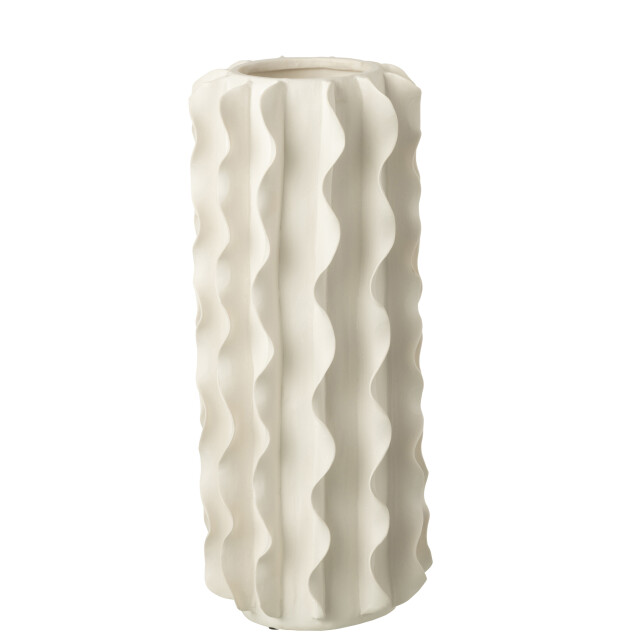 J-Line Vase helix cylinder ceramic white 58561 large