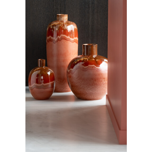 J-Line Vase aline oval ceramic red small 23100 large