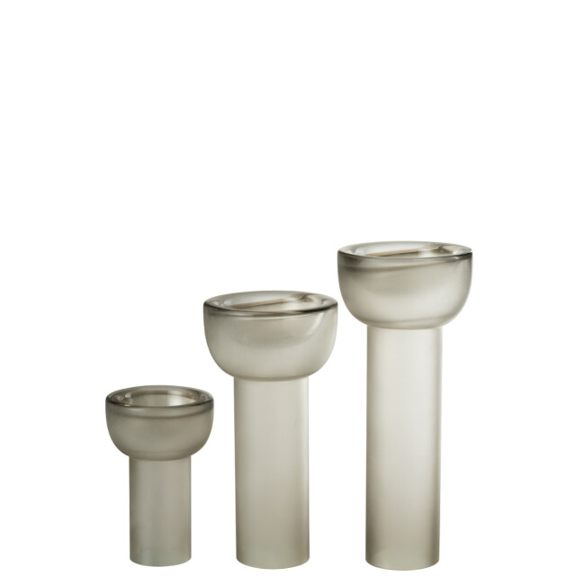 J-Line Vase/candleholder yara glass greige large 53410 large