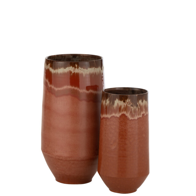 J-Line Vase aline long ceramic red large 23108 large