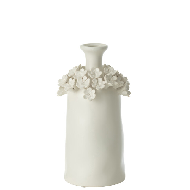 J-Line Vase yucca flower ceramic white medium 53256 large