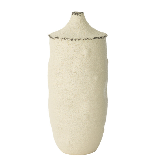 J-Line Vase bay stoneware white/black large 53143 large