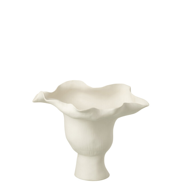J-Line Vase wide helix irregular ceramic white 58555 large