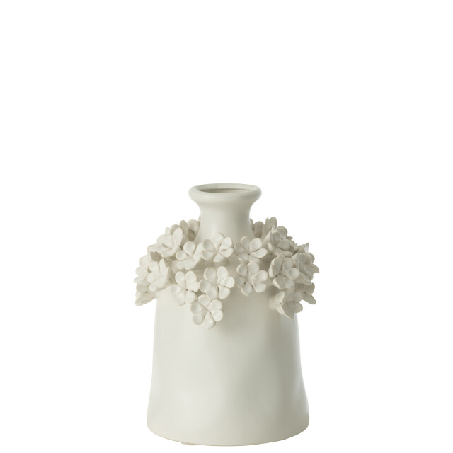 J-Line Vase yucca flower ceramic white small 53255 large