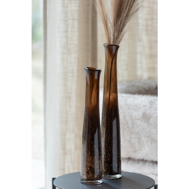 J-Line Vase cylinder glass dark brown large 58105 large