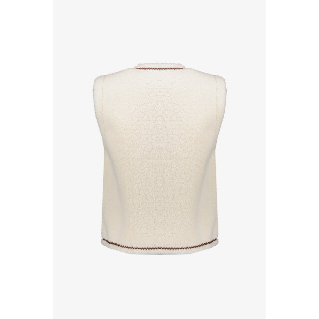 Geisha 55541-19 010 gilet teddy embroidery off-white/tape dark brown zigz 55541-19 010 large