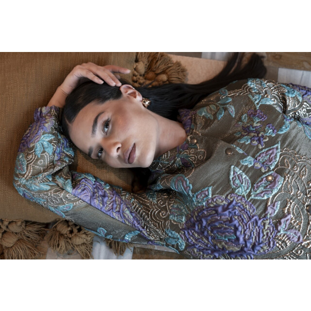 Geisha 55713-20 530 jacket flowers lurex green/purple 55713-20 530 large