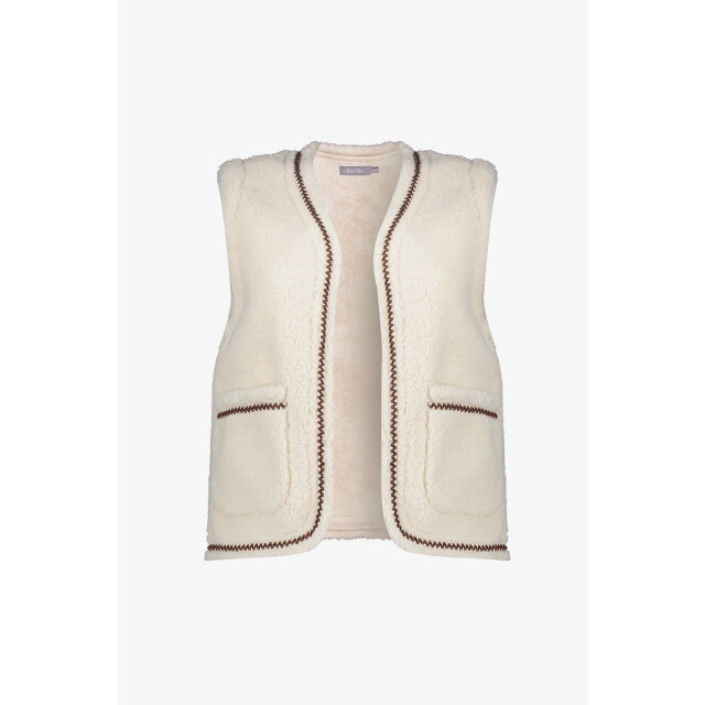 Geisha 55541-19 010 gilet teddy embroidery off-white/tape dark brown zigz 55541-19 010 large